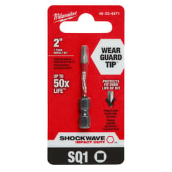 Milwaukee Shockwave Square #1 X 2 in. L Screwdriver Bit Steel 1 pc