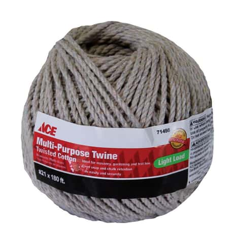 Ace 21 in. D X 180 ft. L White Twisted Cotton Twine - Ace Hardware