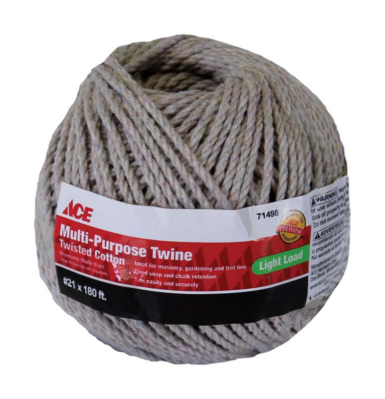 Ace 21 in. D X 180 ft. L White Twisted Cotton Twine Ace Hardware