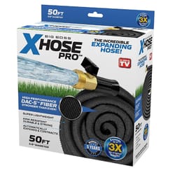 Xhose Pro Big Boss 5/8 in. D X 50 ft. L Heavy Duty Commercial Grade Expandable Garden Hose Black