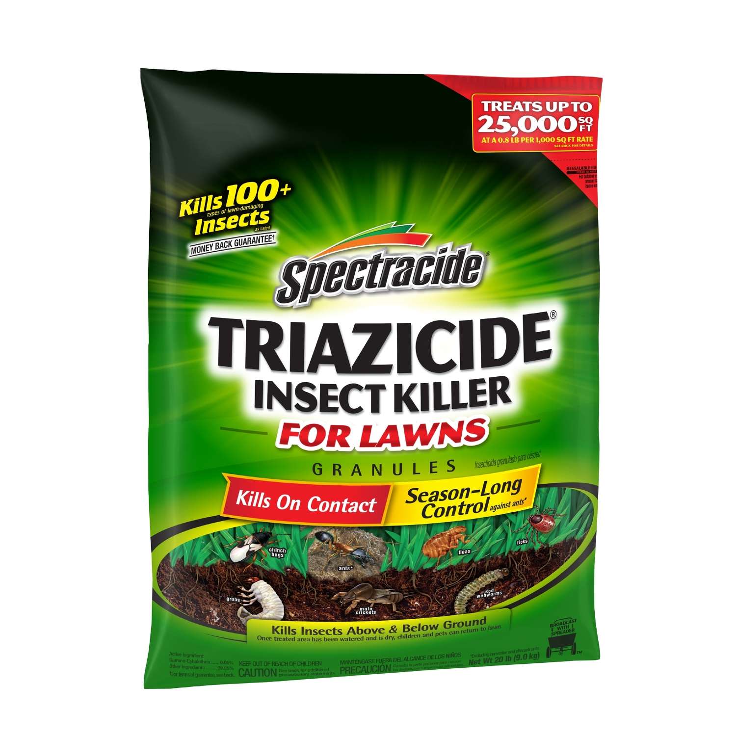 Spectracide Triazicide for Lawns Granules Insect Killer for Lawns 20 lb ...