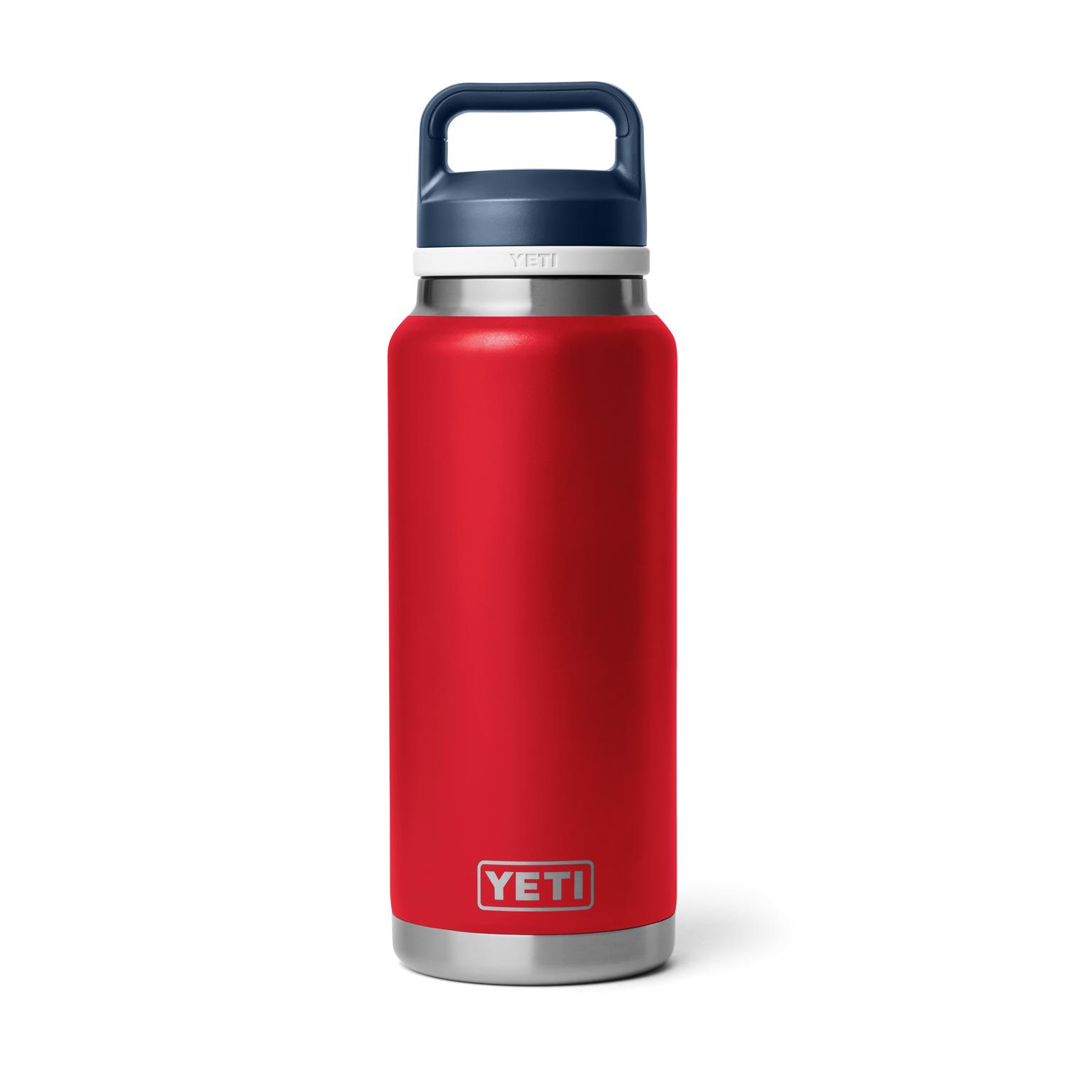 YETI Rambler 36 oz Rescue Red with White & Navy BPA Free Bottle with Chug Cap