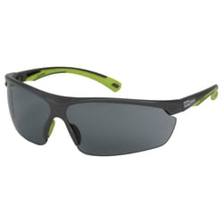 Safety Works Anti-Fog Semi-Rimless Adjustable Safety Glasses Gray Lens Gray/Green Frame 1 pc