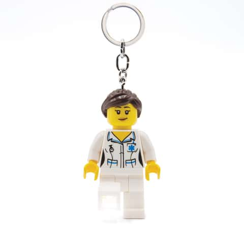 LEGO Classic Plastic Multicolored Nurse Keychain w LED Light Ace