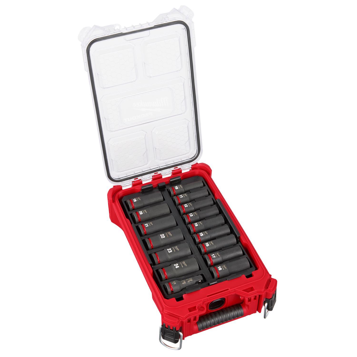 Photos - Tool Kit Milwaukee Shockwave 1/2 in. drive Metric 6 Point Impact Socket Set 16 pc 49-66-6803 