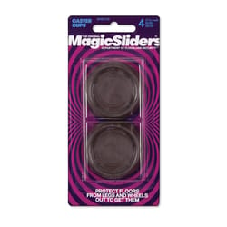 Magic Sliders Plastic Caster Cup Brown Round 1-11/16 in. W X 1-11/16 in. L 4 pk