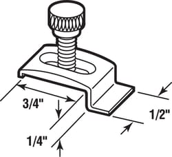 Prime-Line Mill Aluminum Storm Door Panel Clip For 1/2 inch 8 pk