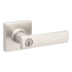 Kwikset Breton Square Satin Nickel Keyed Entry Lever KW1 1.75 in.