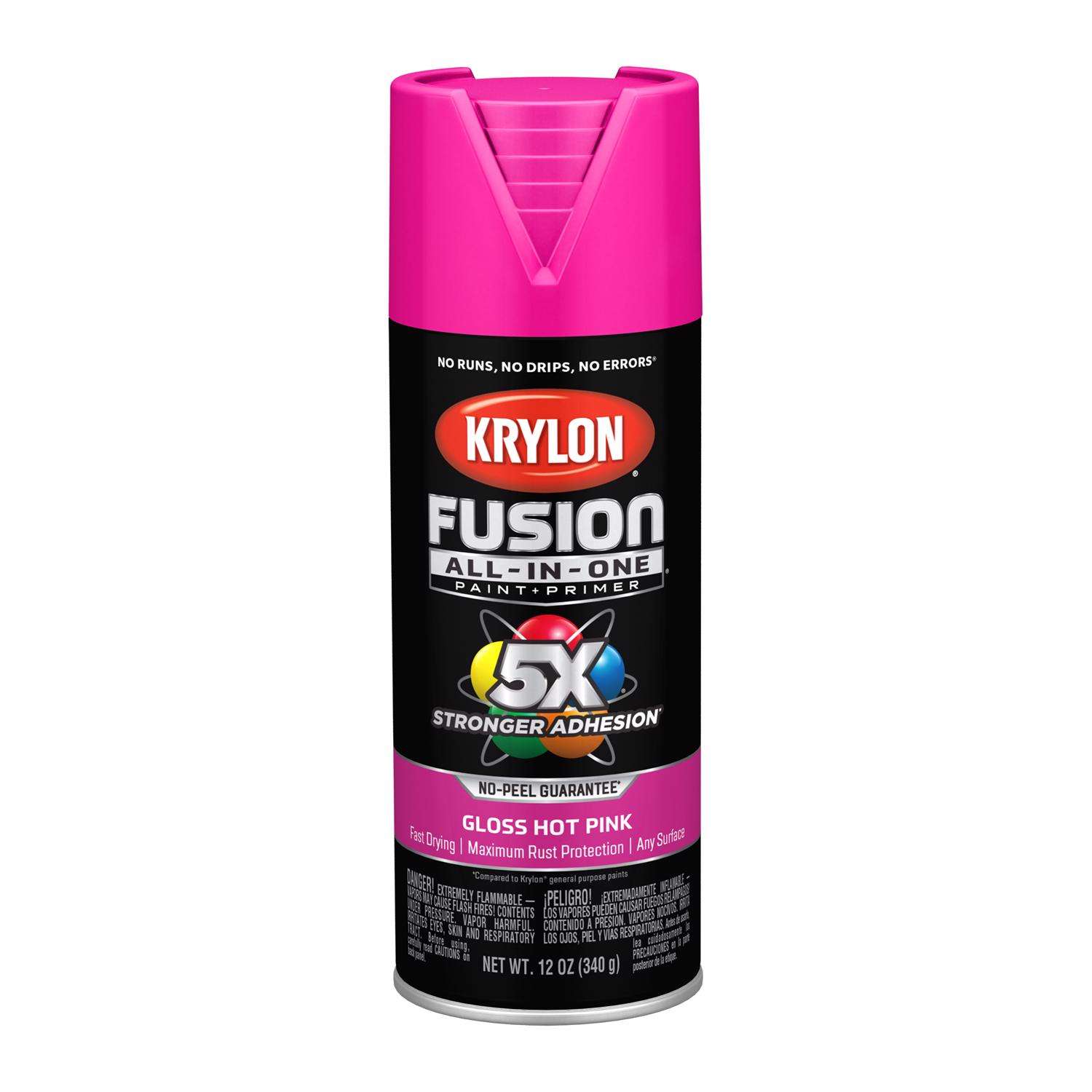 Krylon Fusion All-In-One Gloss Hot Pink Paint+Primer Spray Paint 12 oz -  Ace Hardware