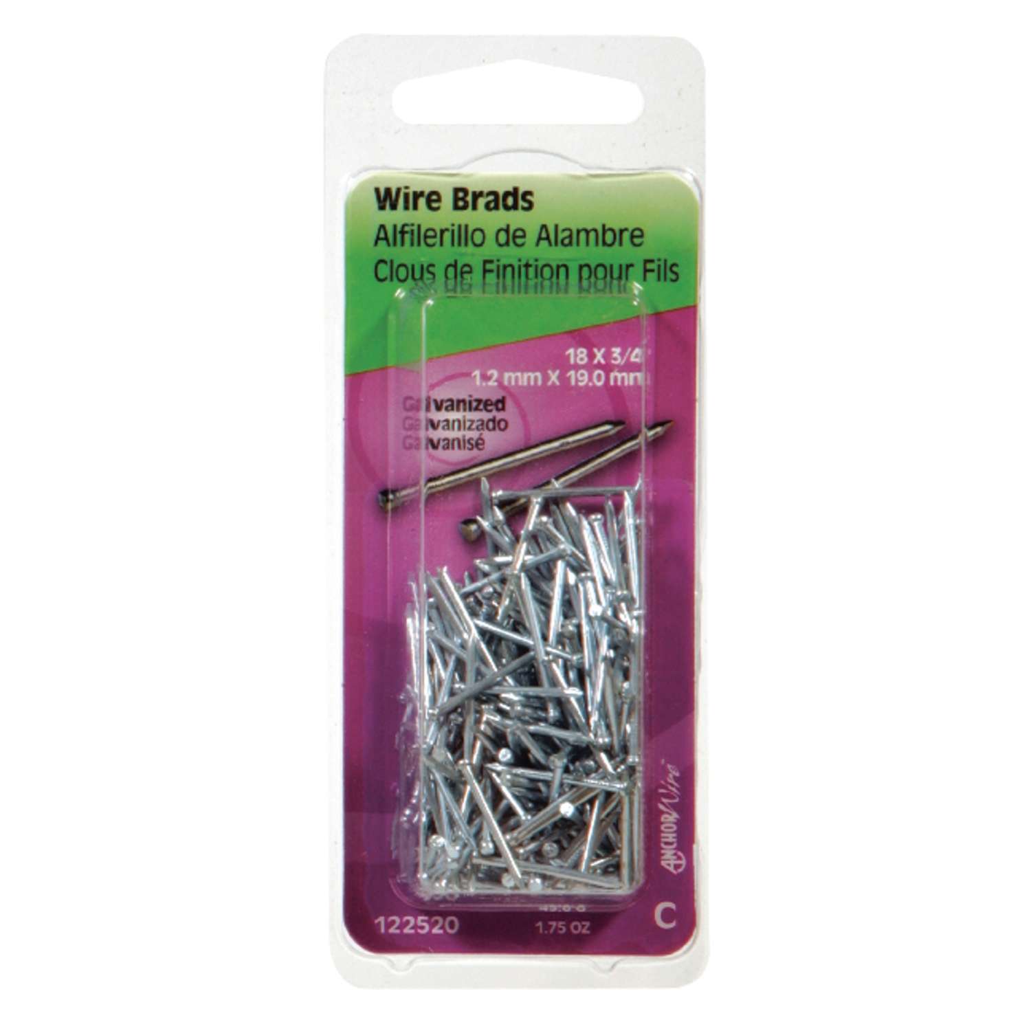 Hillman 18 Ga. G X 3/4 in. L Galvanized Steel Brad Nails 1 pk 1.75 oz