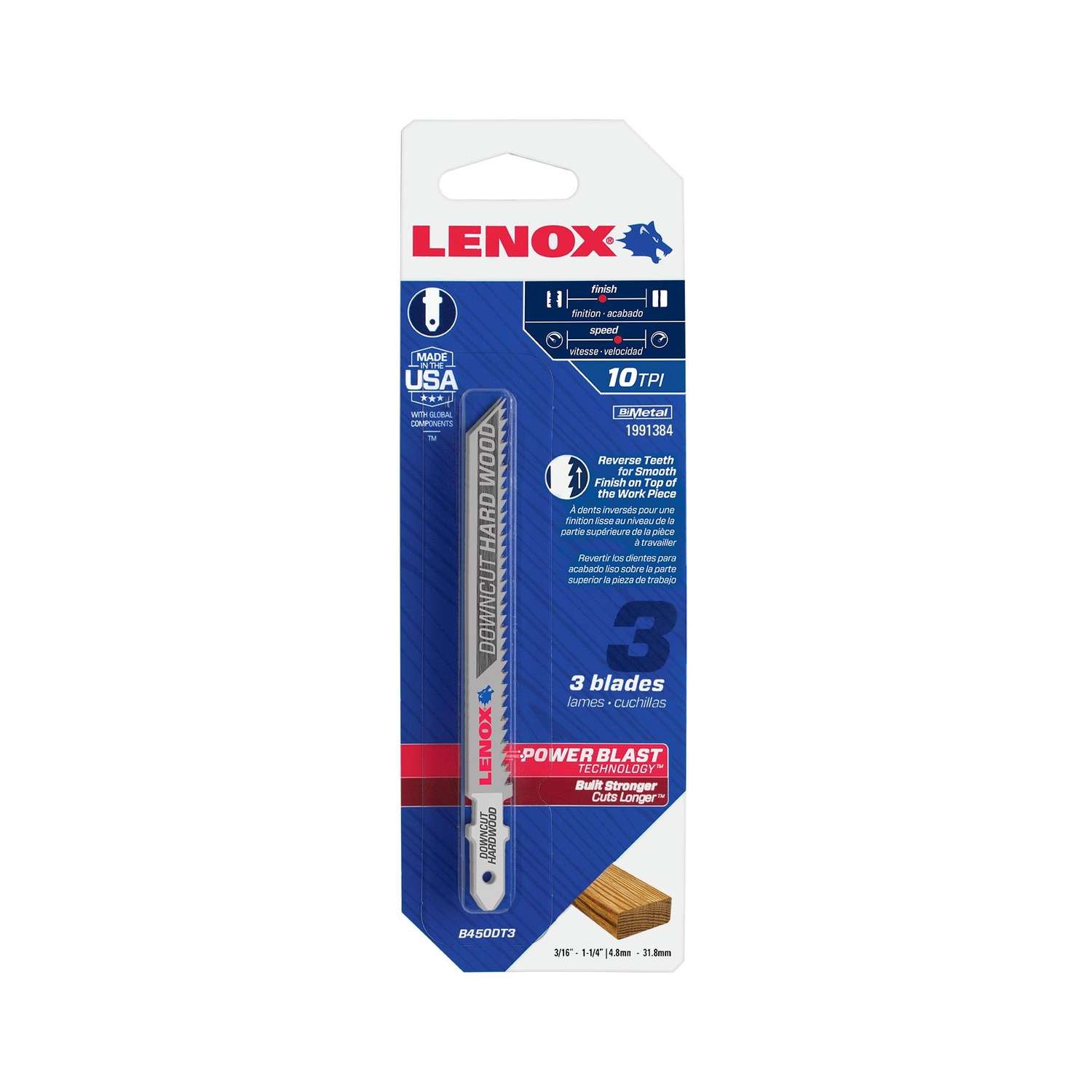Lenox 4 in. BiMetal TShank Down Cut Jig Saw Blade 10 TPI