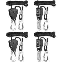 iPower 8 ft. L Black/Silver Rope Clip Hanger 150 lb 2 pk