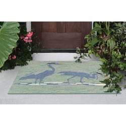 Liora Manne Frontporch 1.67 in. W X 2.5 in. L Blue Novelty Polyester Accent Rug