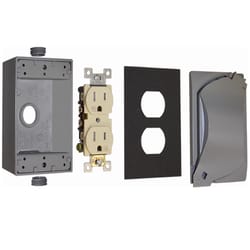 Sigma Electric Rectangle Metal 1 gang 4.58 in. H X 2.83 in. W Duplex Outlet Kit