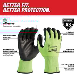 Milwaukee Cut Level 3 Polyurethane Dipped Gloves Yellow L 1 pair