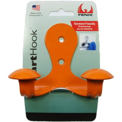 FENIX SmartHook 3.5 in. L Powder Coated Orange Steel Contemporary Double Hook 15 lb. cap. 1 pk