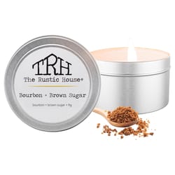 The Rustic House Silver Bourbon Brown Sugar Scent Candle 4 oz