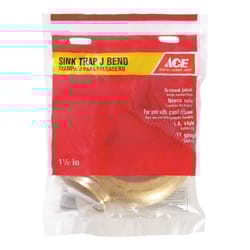 Ace 1-1/2 in. D Brass Sink Trap J-Bend