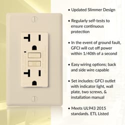 Faith 20 amps 125 V Ivory GFCI Outlet 10 pk