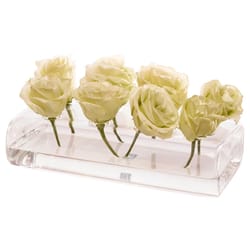 Chive Hudson 2 2 in. H X 4 in. W X 8 in. L Clear Glass Rectangle 8-Hole Flute Bud Vase