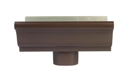 Amerimax 5.5 in. H X 10 in. W X 5.5 in. L Brown Aluminum K Gutter End with Drop