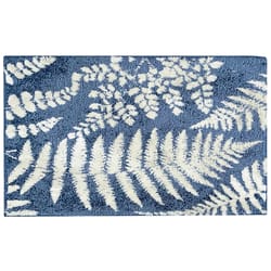 Simple Spaces 21 in. W X 33 in. L Blue/White Wandering Ferns Polyester Accent Rug