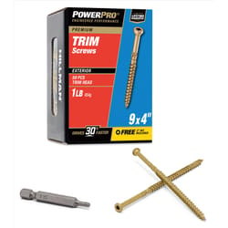 HILLMAN Power Pro No. 9 X 4 in. L Star Coarse Trim Screws 59 pk