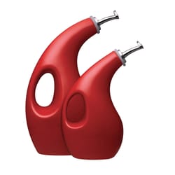 Rachael Ray Red Stoneware EVOO Bottle Set