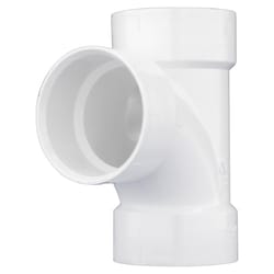Charlotte Pipe Schedule 40 3 in. Hub X 3 in. D Hub PVC Sanitary Tee with Left Side Inlet 1 pk