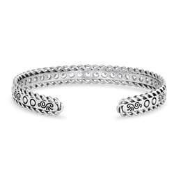 Montana Silversmiths Women's Crystal Roads Cuff Silver Bracelet Brass Water Resistant One Size Fits