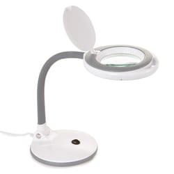 Newhouse Lighting 21.25 in. White Magnifier Clamp Lamp