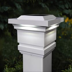 Classy Caps White Solar Powered 1 W LED Post Cap Light 1 pk