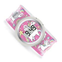 Watchitude Slap Child's Unicorn World Round Pink Digital Watch Silicone Water Resistant