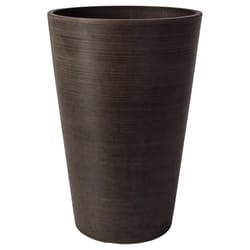 Algreen Products 18 in. H X 12 in. D Plastic Taper Spun Planter Chocolate