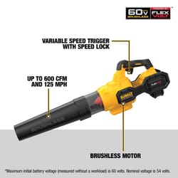 DeWalt 60V Max DCBL772B 125 mph 600 CFM 60 V Battery Handheld Blower Tool Only