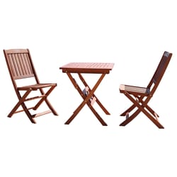 Azen Lucius 3 pc Brown Wood Traditional Bistro Set