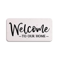 P Graham Dunn Multicolored Faux Marble 4 in. H X 8 in. L X 1 in. W Welcome to Our Home Stepping Ston