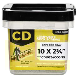 Big Timber No. 10 Sizes X 2-3/4 in. L Cape Cod Gray Star Trim Head Composite Deck Screws 1 lb 75 pk
