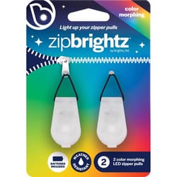 Brightz Zip Brightz Color Morphing LED Zipper Charms Textile, Silicone/Rubber, Electronics 2 pk