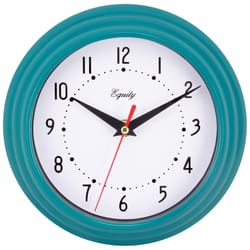 Equity 8 in. L X 8 in. W Indoor Analog Wall Clock Plastic Blue