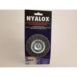 Dico NYALOX 3 in. Coarse Crimped Mandrel Mounted Wheel Brush Nylon 2500 rpm 1 pc