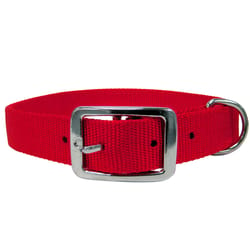 PDQ Red Single Web Nylon Dog Adjustable Collar Large