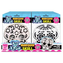 Magic Seasons White 6 ct LED Skull Halloween Decor