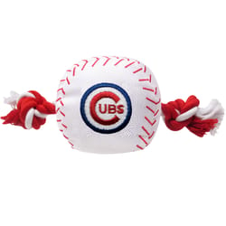 Pets First MLB Red/White Nylon Chicago Cubs Baseball Tug Dog Toy 1 pk