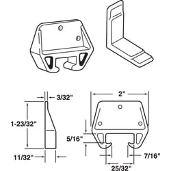 Prime-Line Plastic Center Guide Drawer Track Guide 2 pk