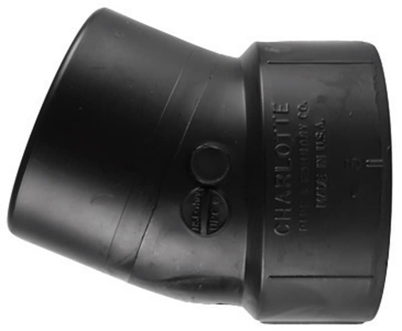 ABS003261200 Charlotte Pipe 4 in. Hub X 4 in. D Slip ABS Elbow sku ABS003261200