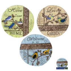 Alpine Multicolored Cement 1 in. H Welcome and Love Birds Stepping Stone