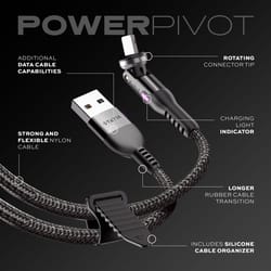 Statik PowerPivot Lightning to USB-A Cable 3 ft. Black