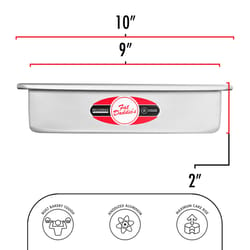 Fat Daddio's ProSeries 10 in. W X 14 in. L Cake Pan Silver 1 pc