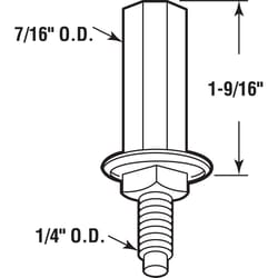 Prime-Line 1/4 in. D X 1.56 in. L Mill Silver Steel Bi-fold Door Pivot 2 pc